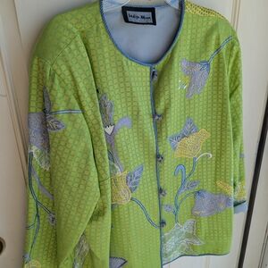 Indigo Green Floral Women's Jacket